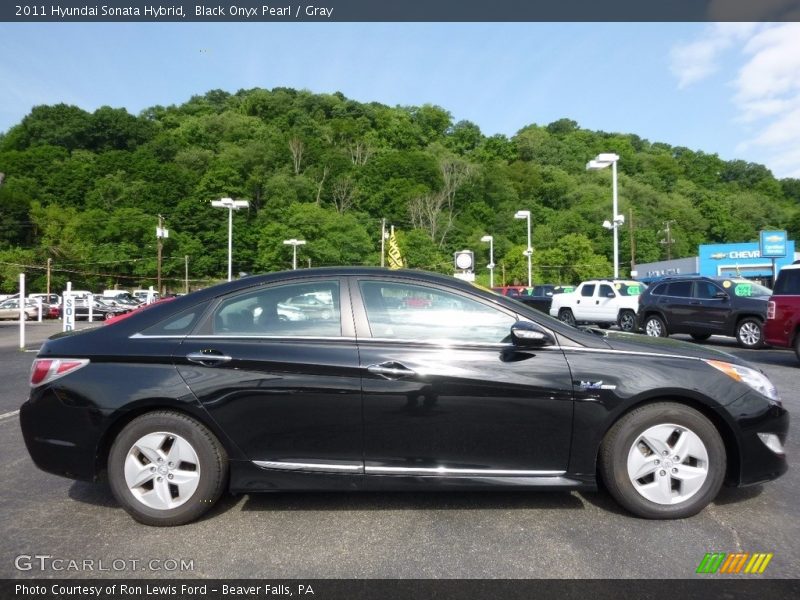 Black Onyx Pearl / Gray 2011 Hyundai Sonata Hybrid