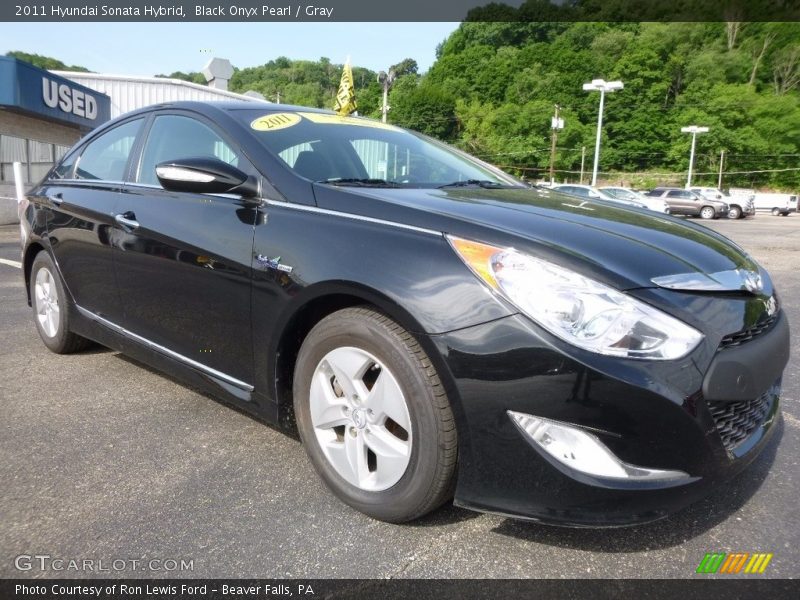 Black Onyx Pearl / Gray 2011 Hyundai Sonata Hybrid