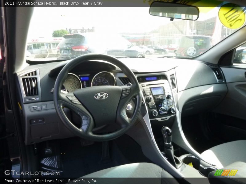 Black Onyx Pearl / Gray 2011 Hyundai Sonata Hybrid