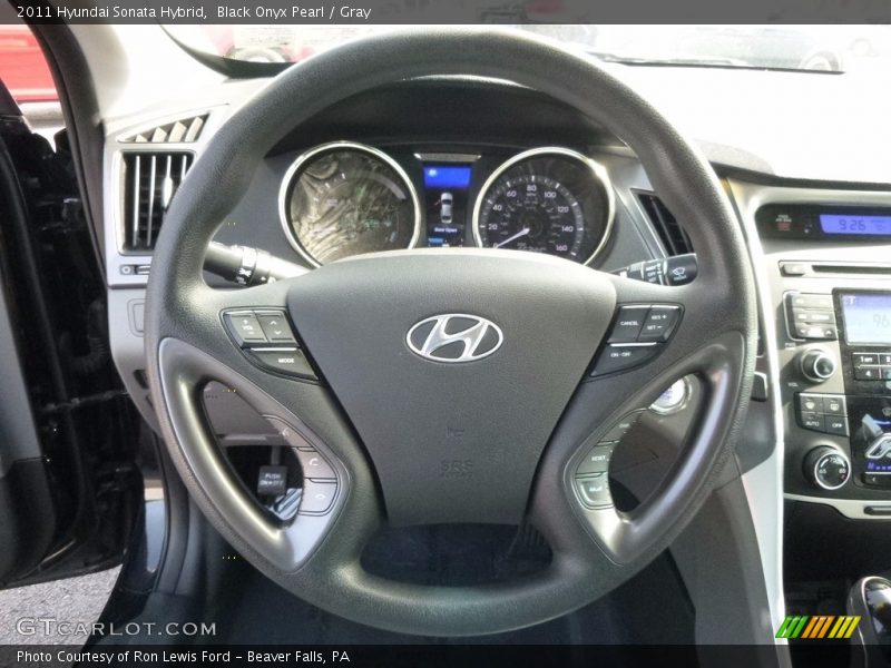 Black Onyx Pearl / Gray 2011 Hyundai Sonata Hybrid