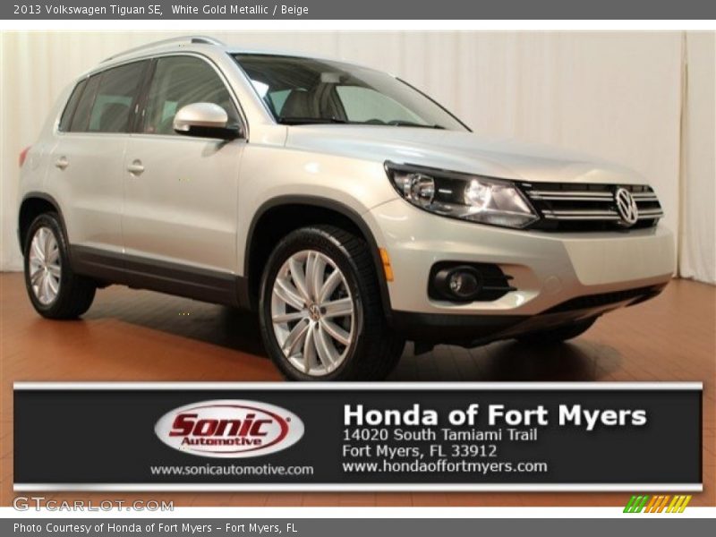 White Gold Metallic / Beige 2013 Volkswagen Tiguan SE