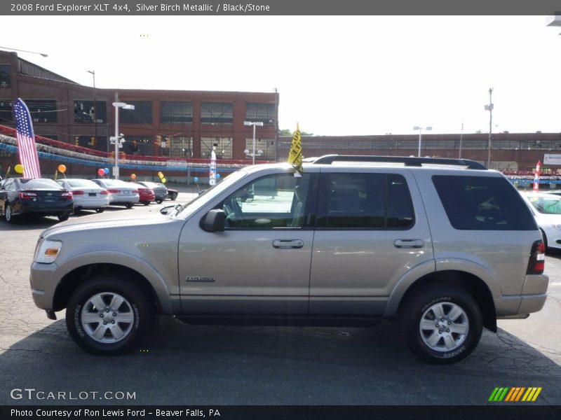 Silver Birch Metallic / Black/Stone 2008 Ford Explorer XLT 4x4