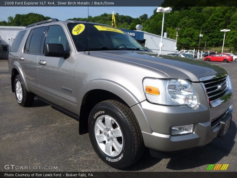 Silver Birch Metallic / Black/Stone 2008 Ford Explorer XLT 4x4