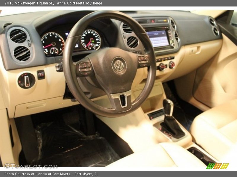 White Gold Metallic / Beige 2013 Volkswagen Tiguan SE
