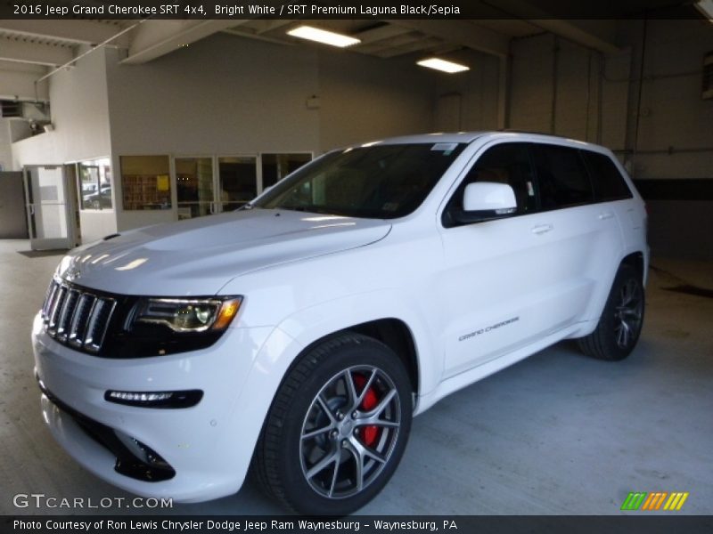 Bright White / SRT Premium Laguna Black/Sepia 2016 Jeep Grand Cherokee SRT 4x4