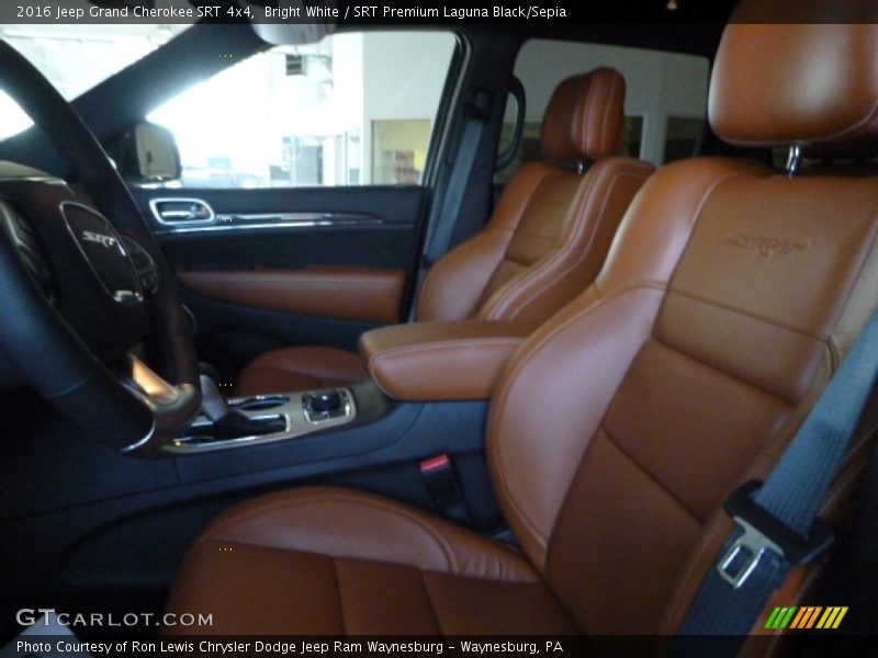 Bright White / SRT Premium Laguna Black/Sepia 2016 Jeep Grand Cherokee SRT 4x4