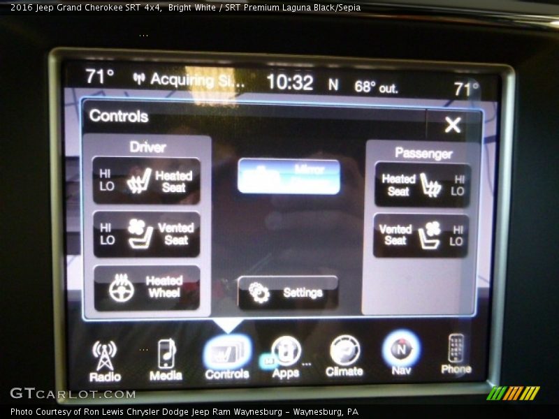 Bright White / SRT Premium Laguna Black/Sepia 2016 Jeep Grand Cherokee SRT 4x4