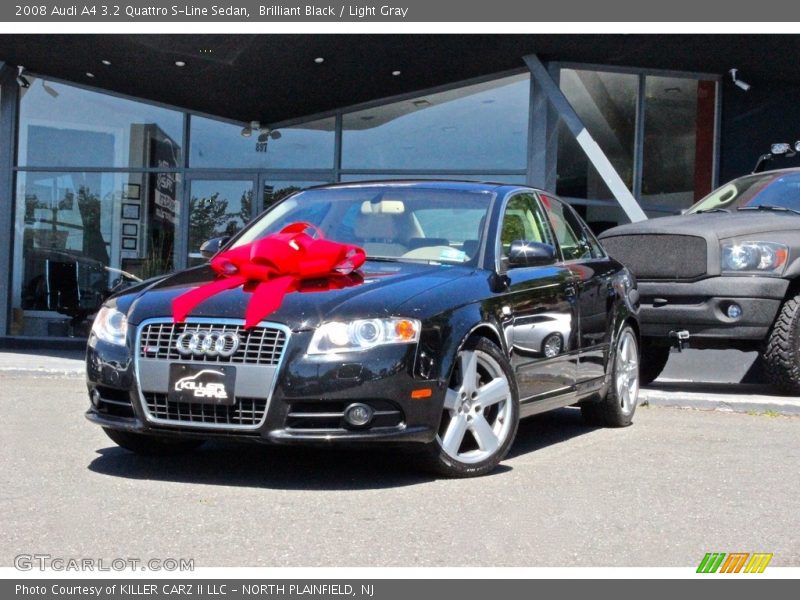 Brilliant Black / Light Gray 2008 Audi A4 3.2 Quattro S-Line Sedan