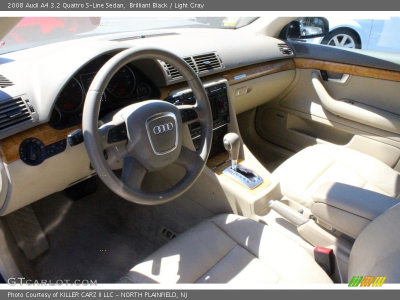 Brilliant Black / Light Gray 2008 Audi A4 3.2 Quattro S-Line Sedan