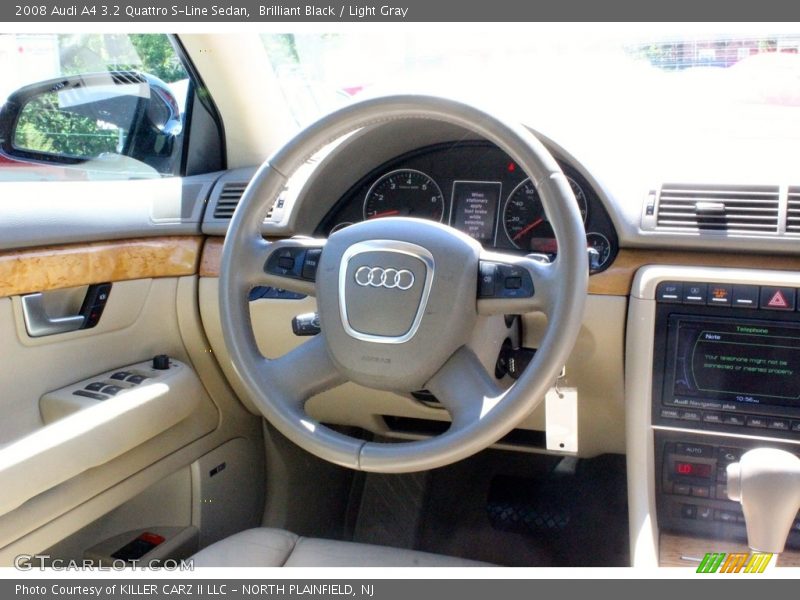 Brilliant Black / Light Gray 2008 Audi A4 3.2 Quattro S-Line Sedan