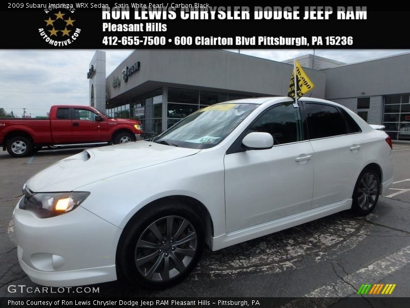 Satin White Pearl / Carbon Black 2009 Subaru Impreza WRX Sedan