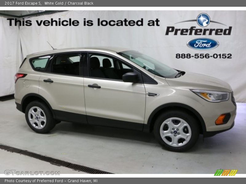 White Gold / Charcoal Black 2017 Ford Escape S