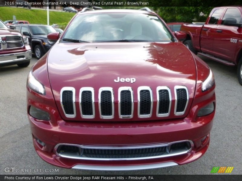 Deep Cherry Red Crystal Pearl / Brown/Pearl 2016 Jeep Cherokee Overland 4x4
