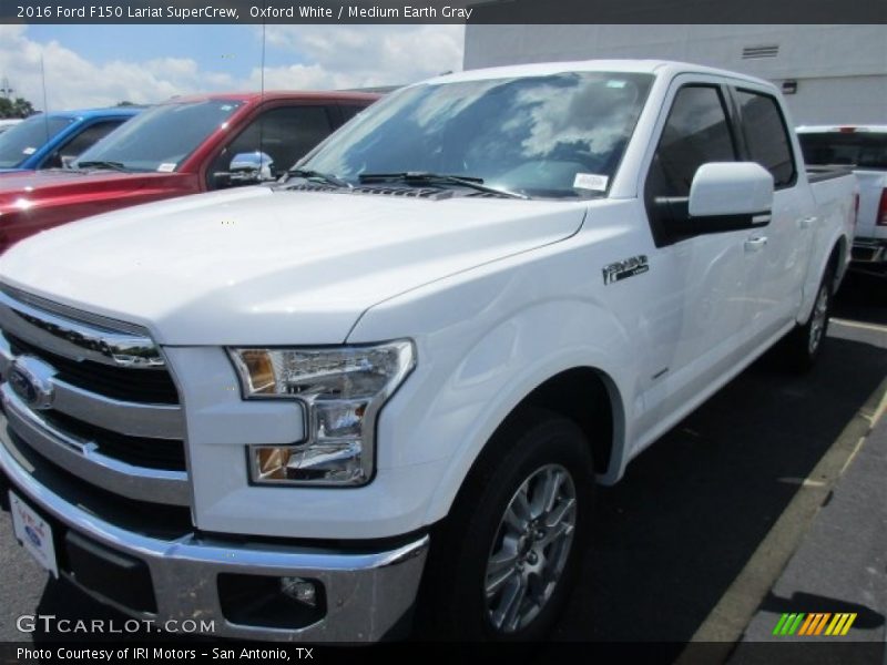 Oxford White / Medium Earth Gray 2016 Ford F150 Lariat SuperCrew