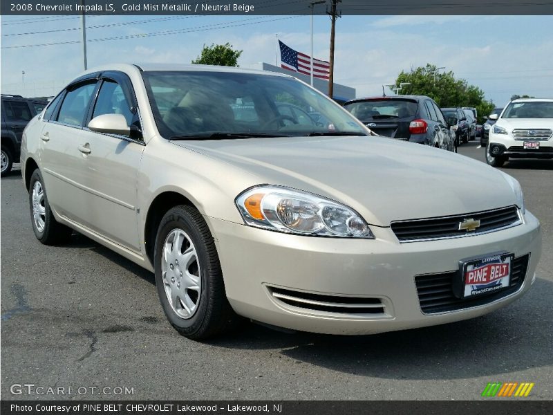 Gold Mist Metallic / Neutral Beige 2008 Chevrolet Impala LS