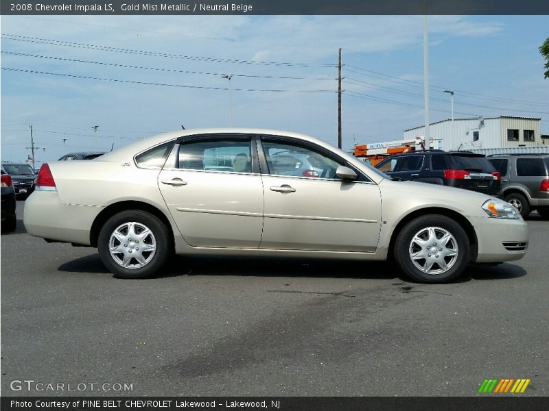 Gold Mist Metallic / Neutral Beige 2008 Chevrolet Impala LS