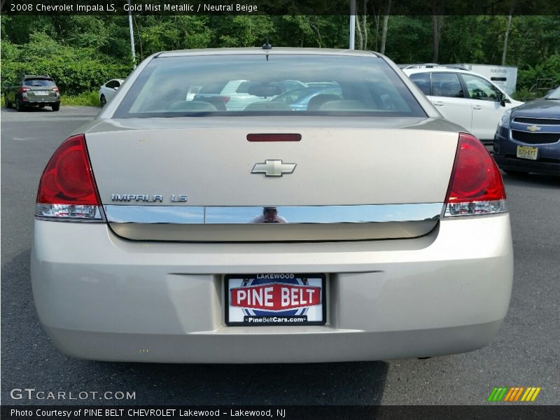Gold Mist Metallic / Neutral Beige 2008 Chevrolet Impala LS