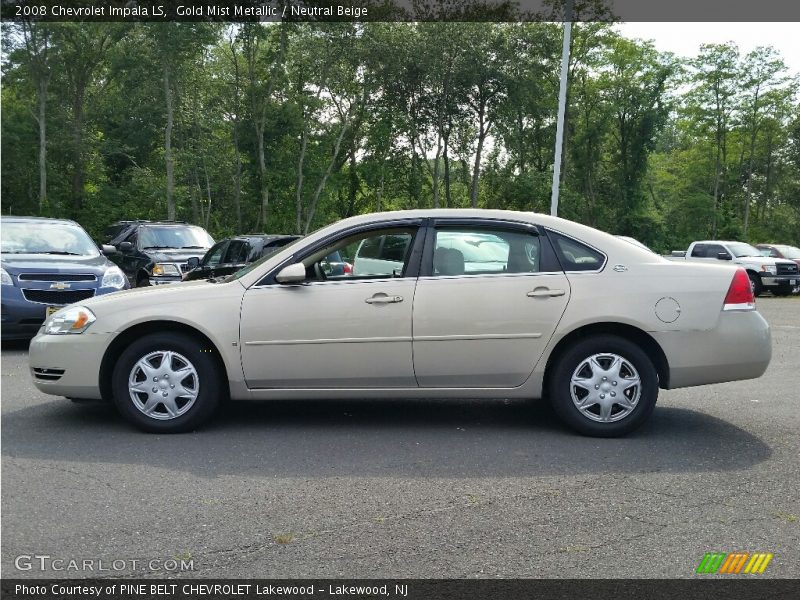 Gold Mist Metallic / Neutral Beige 2008 Chevrolet Impala LS