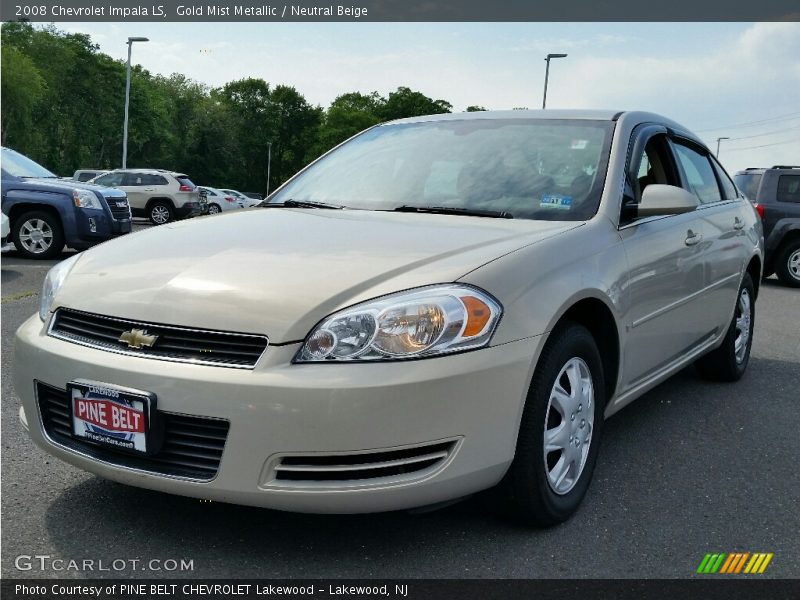 Gold Mist Metallic / Neutral Beige 2008 Chevrolet Impala LS