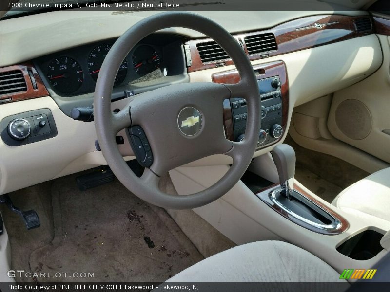 Gold Mist Metallic / Neutral Beige 2008 Chevrolet Impala LS