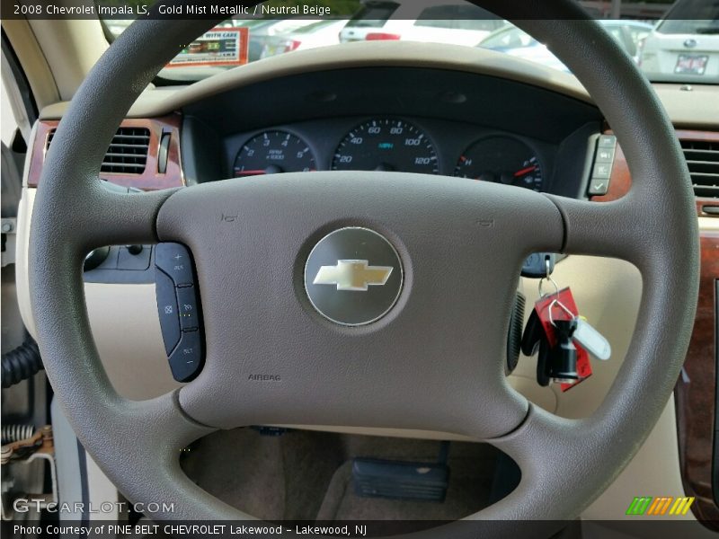 Gold Mist Metallic / Neutral Beige 2008 Chevrolet Impala LS