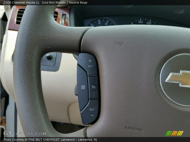 Gold Mist Metallic / Neutral Beige 2008 Chevrolet Impala LS