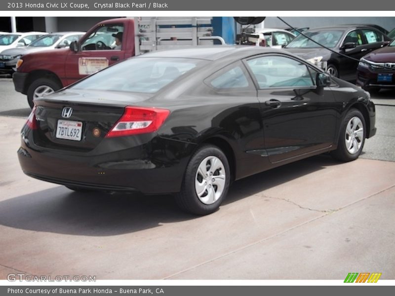 Crystal Black Pearl / Black 2013 Honda Civic LX Coupe