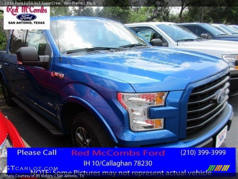 Blue Flame / Black 2016 Ford F150 XLT SuperCrew