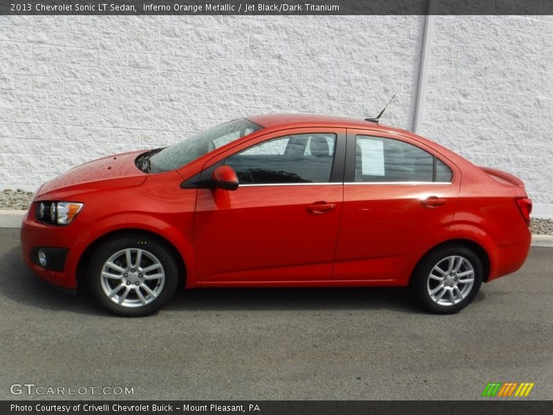 Inferno Orange Metallic / Jet Black/Dark Titanium 2013 Chevrolet Sonic LT Sedan