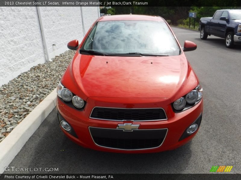 Inferno Orange Metallic / Jet Black/Dark Titanium 2013 Chevrolet Sonic LT Sedan