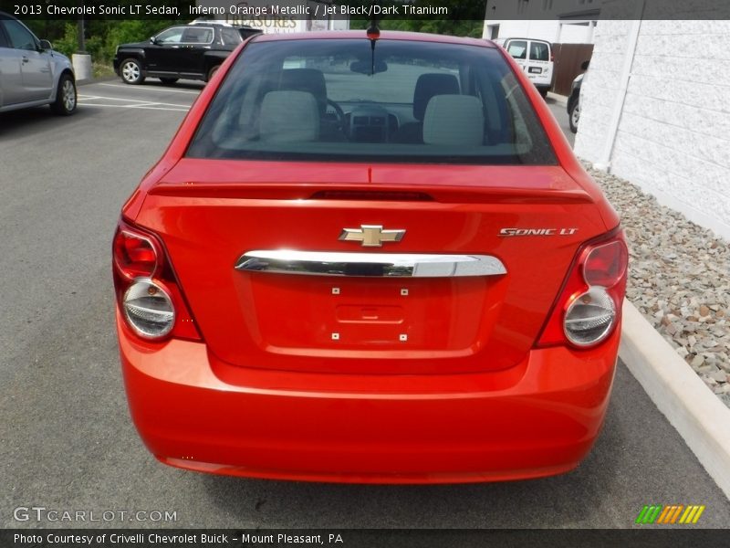 Inferno Orange Metallic / Jet Black/Dark Titanium 2013 Chevrolet Sonic LT Sedan