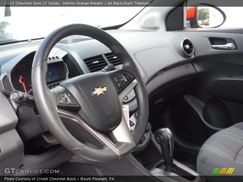 Inferno Orange Metallic / Jet Black/Dark Titanium 2013 Chevrolet Sonic LT Sedan