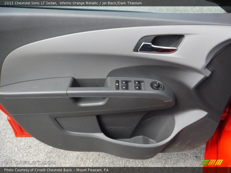 Inferno Orange Metallic / Jet Black/Dark Titanium 2013 Chevrolet Sonic LT Sedan