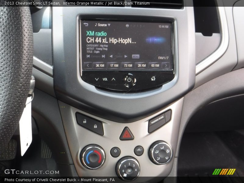 Inferno Orange Metallic / Jet Black/Dark Titanium 2013 Chevrolet Sonic LT Sedan