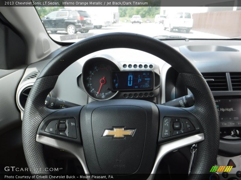 Inferno Orange Metallic / Jet Black/Dark Titanium 2013 Chevrolet Sonic LT Sedan