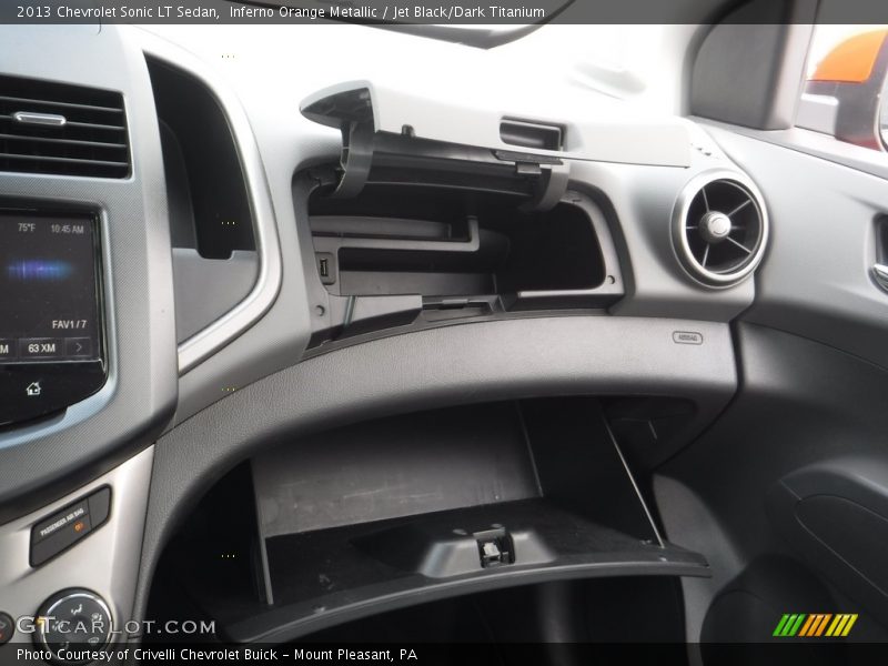 Inferno Orange Metallic / Jet Black/Dark Titanium 2013 Chevrolet Sonic LT Sedan