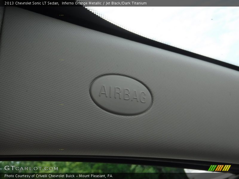 Inferno Orange Metallic / Jet Black/Dark Titanium 2013 Chevrolet Sonic LT Sedan