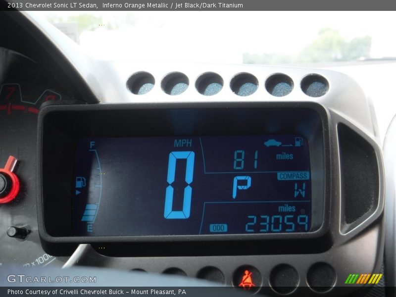 Inferno Orange Metallic / Jet Black/Dark Titanium 2013 Chevrolet Sonic LT Sedan