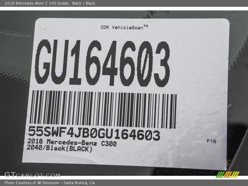 Black / Black 2016 Mercedes-Benz C 300 Sedan