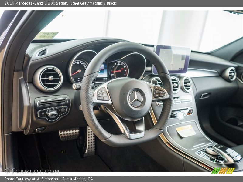 Steel Grey Metallic / Black 2016 Mercedes-Benz C 300 Sedan