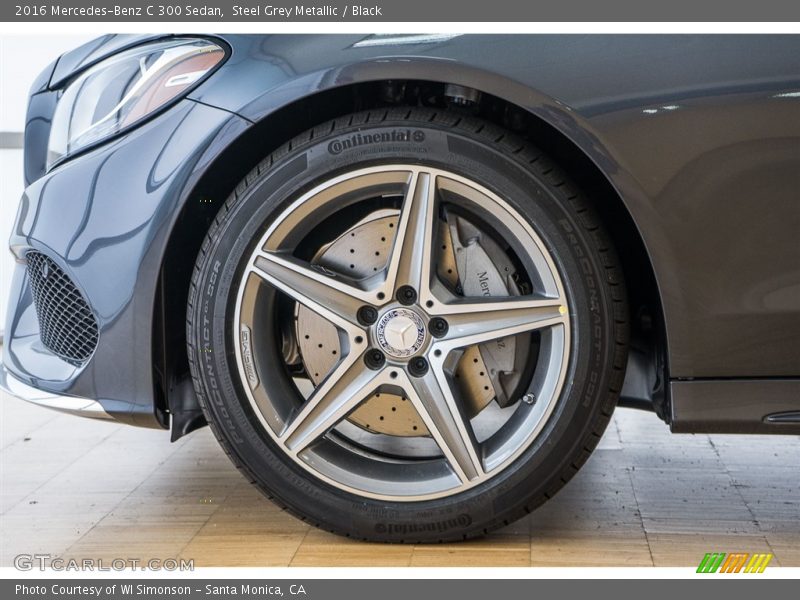Steel Grey Metallic / Black 2016 Mercedes-Benz C 300 Sedan