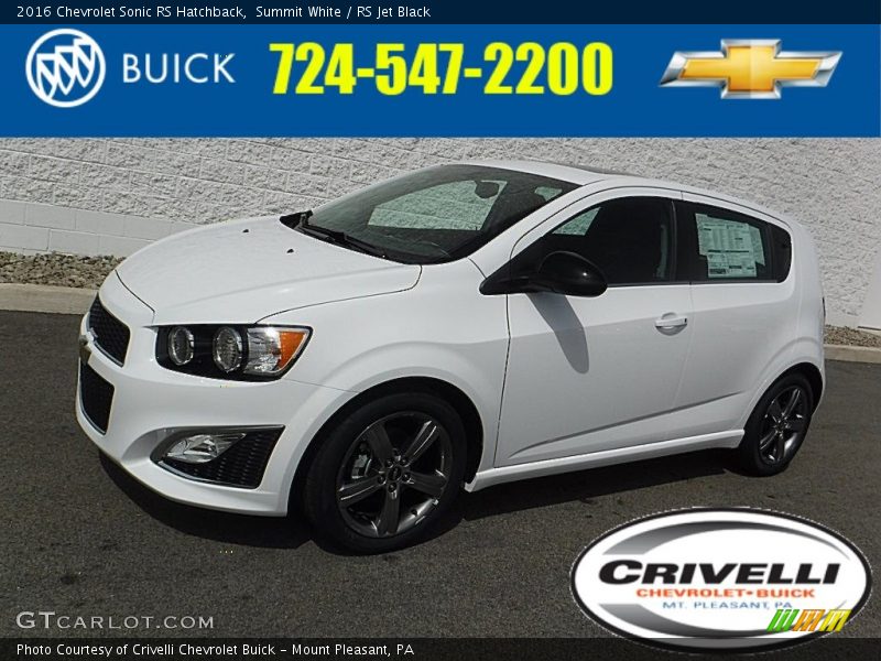Summit White / RS Jet Black 2016 Chevrolet Sonic RS Hatchback