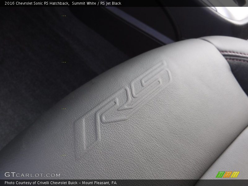 Summit White / RS Jet Black 2016 Chevrolet Sonic RS Hatchback