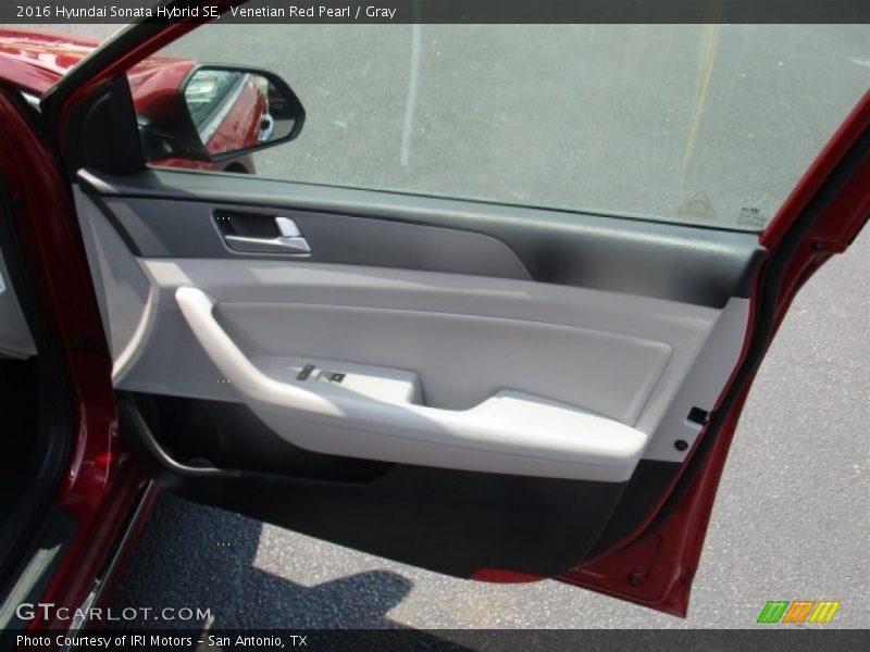 Venetian Red Pearl / Gray 2016 Hyundai Sonata Hybrid SE
