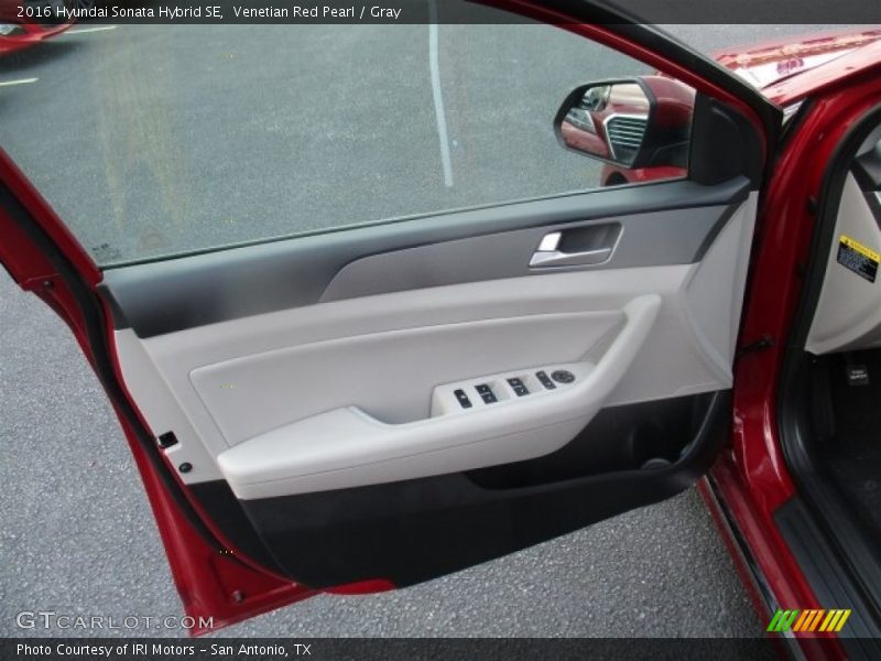 Venetian Red Pearl / Gray 2016 Hyundai Sonata Hybrid SE