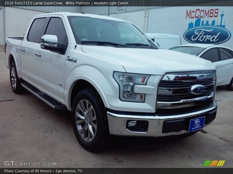 White Platinum / Medium Light Camel 2016 Ford F150 Lariat SuperCrew