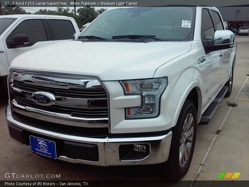 White Platinum / Medium Light Camel 2016 Ford F150 Lariat SuperCrew