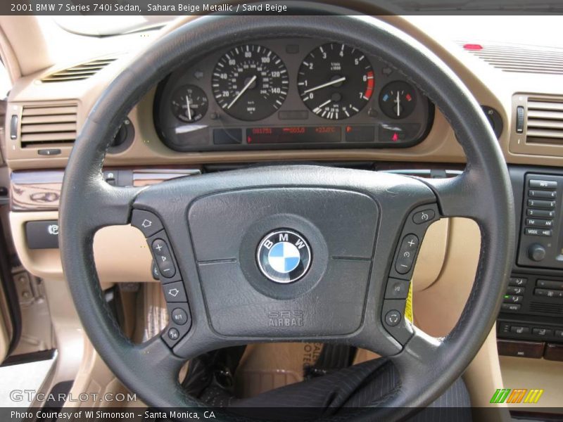 Sahara Beige Metallic / Sand Beige 2001 BMW 7 Series 740i Sedan
