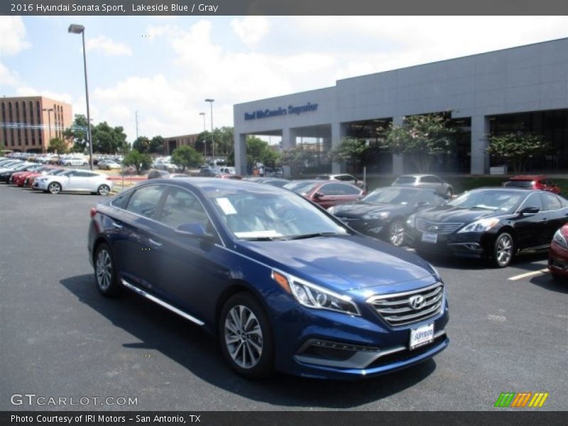Lakeside Blue / Gray 2016 Hyundai Sonata Sport