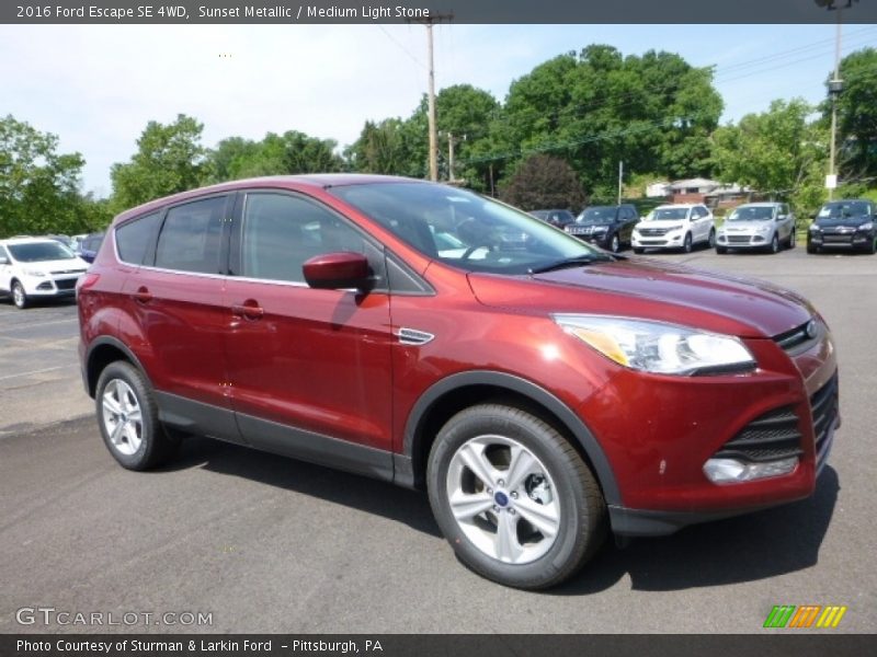 Sunset Metallic / Medium Light Stone 2016 Ford Escape SE 4WD
